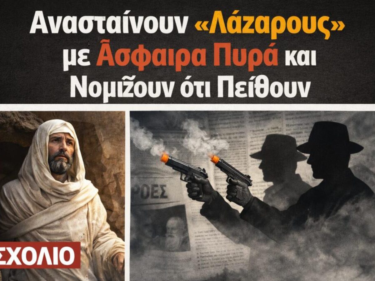 Ανασταίνουν «Λάζαρους» με άσφαιρα πυρά απο λαζαράκια και νομίζουν ότι πείθουν…!
