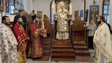 Κυριακή της Πεντηκοστής στον Ιερό Μητροπολιτικό Ναό Αγίας Τριάδος Μυρίνης Λήμνου.
